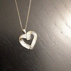 Sterling silver and diamonds necklace